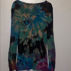 Reverse tie-dye long sleeve shirt